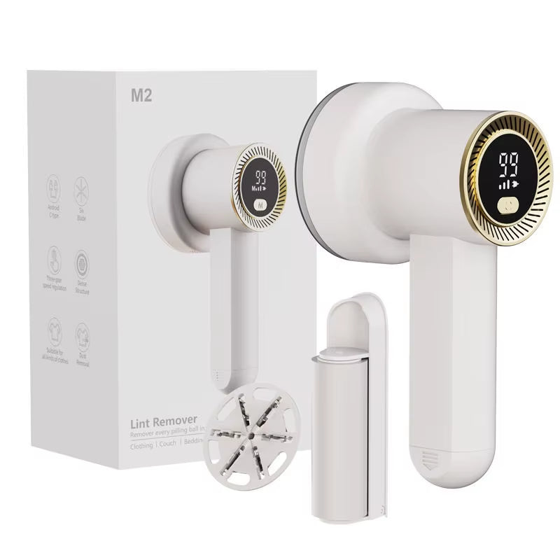 Electric Lint Remover Shaver with LED Digital Display Sweater Couch Fabric Pill Shaver for Sweater Couch Clothes Carpet