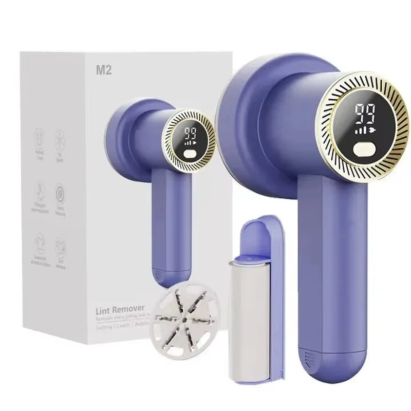 Electric Lint Remover Shaver with LED Digital Display Sweater Couch Fabric Pill Shaver for Sweater Couch Clothes Carpet