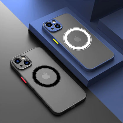 Luxury Matte Magnetic for Magsafe Wireless Charge Case for Iphone 14 13 11 12 Pro Max Mini plus XS Max XR X Armor Cover Funda
