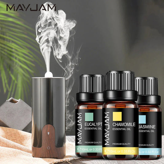 MAYJAM 10ML Lavender Lemongrass Jasmine Vanilla Eucalyptus Rose Lemon Essential Oil for Humidifier Diffuser Candle Making