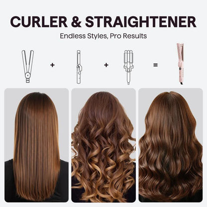 Wavytalk Whirlwind Curl, 360° Airflow Styler with 3 Air Modes & LED Display, 2-In-1 Hair Straightener and Curler with Cooling Air Vents to Lock in Style